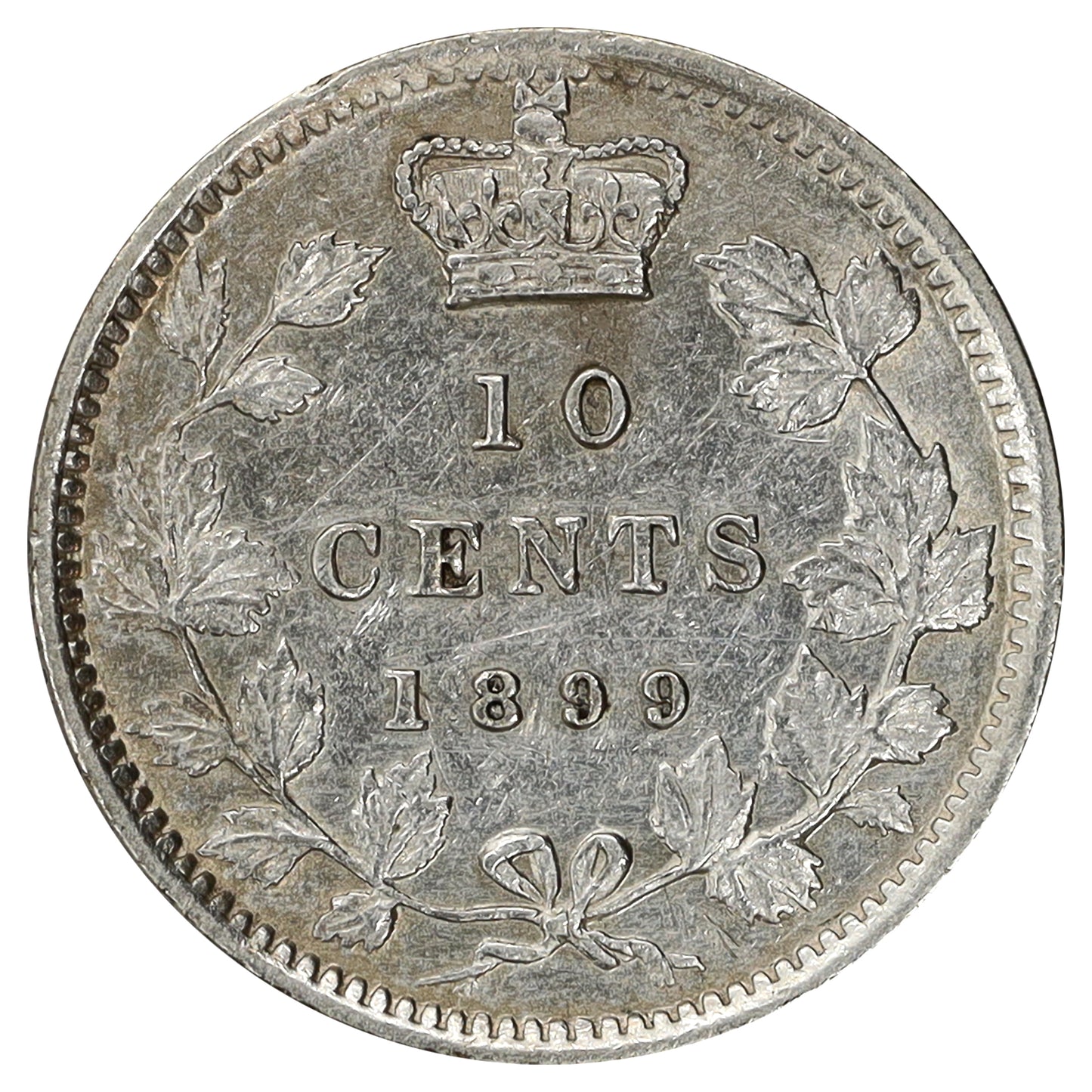 1899 Large 9s Canada 10-cents EF-AU (EF45) Scratched, marks, or impaired