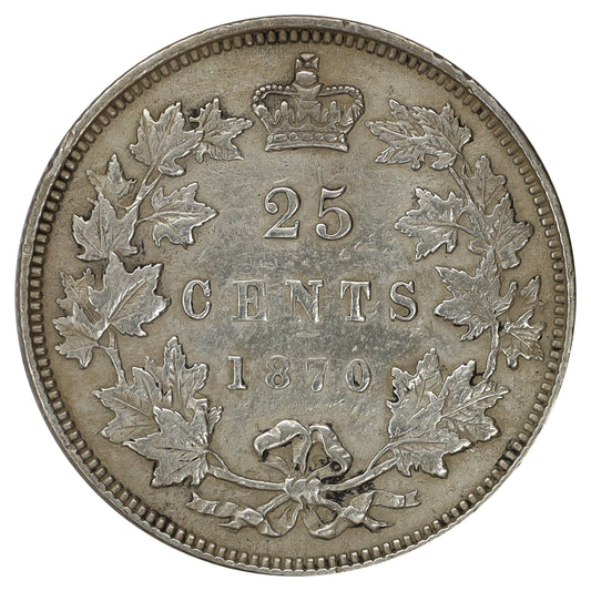 1870 Canada 25-cents VF-EF (VF30) Scratched, marks, or impaired