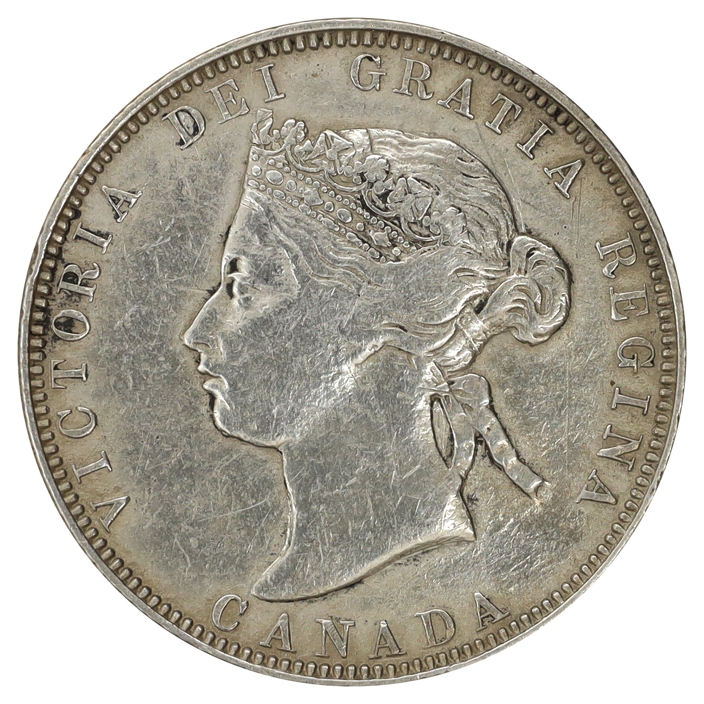 1870 Canada 25-cents VF-EF (VF30) Scratched, marks, or impaired