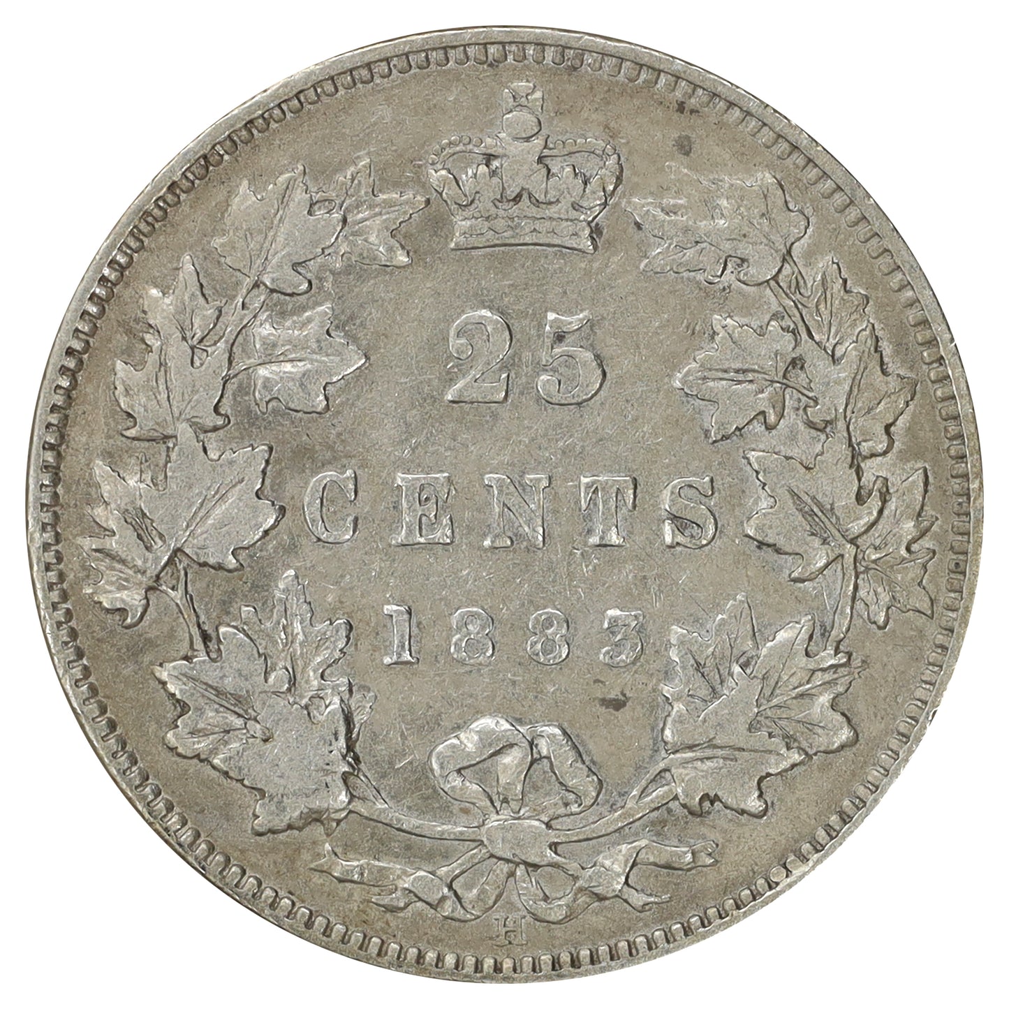 1883H Canada 25-cents Very Fine (VF20) Scratched, marks, or impaired