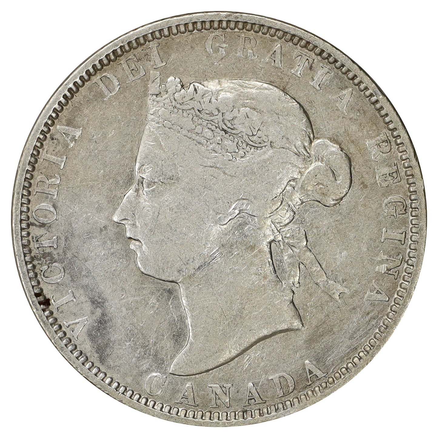 1883H Canada 25-cents Very Fine (VF20) Scratched, marks, or impaired
