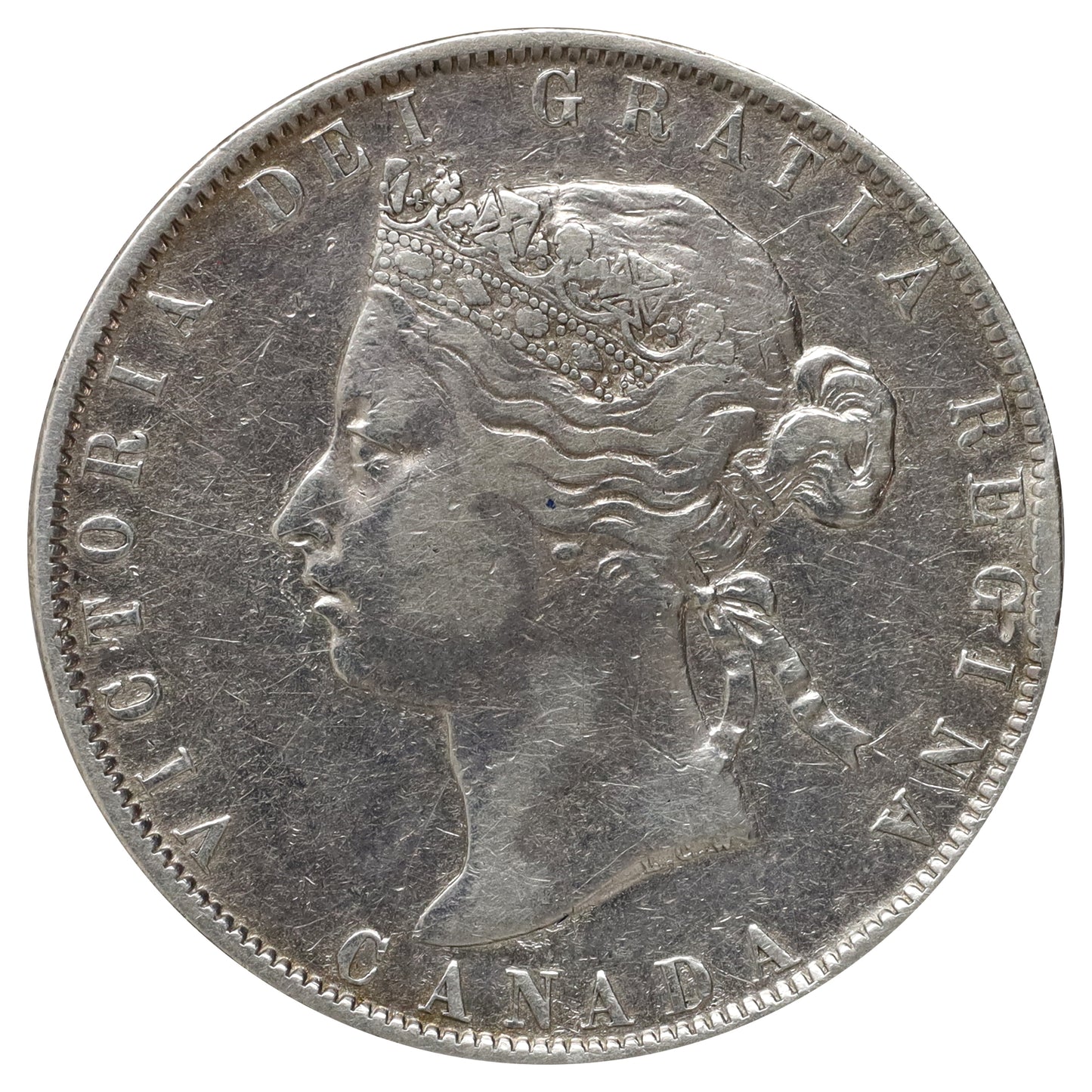 1871H Canada 50-cents Very Fine (VF20) Scratched, marks, or impaired