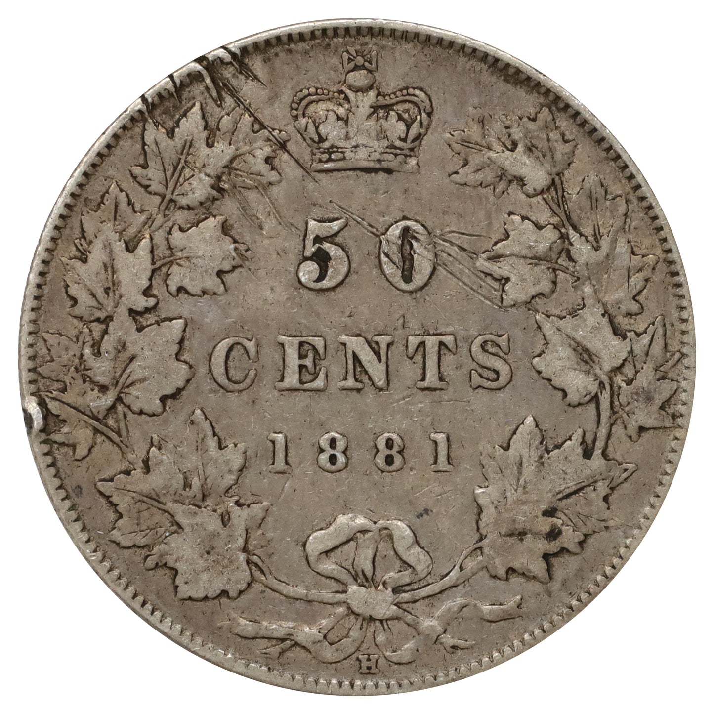 1881H Canada 50-cents Very Fine (VF20) Scratched, marks, or impaired