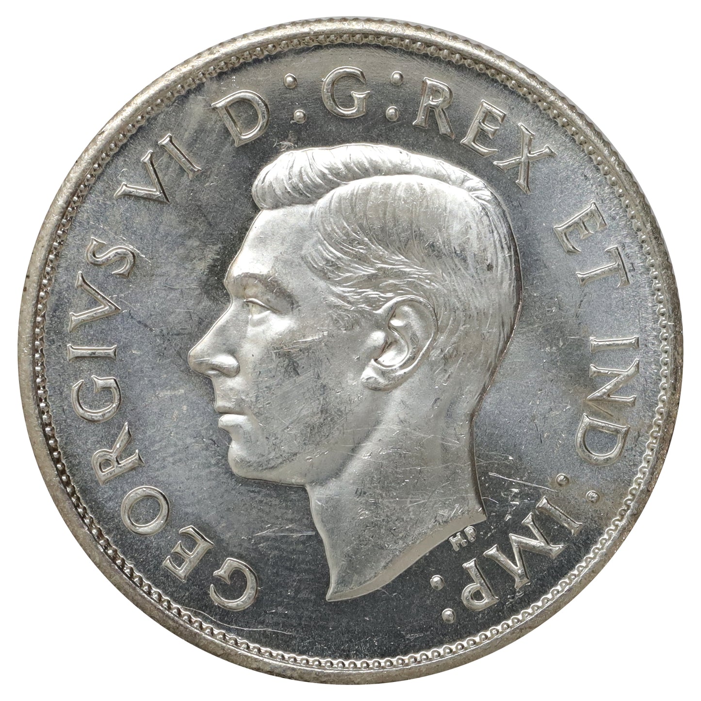 1945 Canada 50-cents Choice Brilliant Uncirculated (MS64) Scratched, marks, or impaired