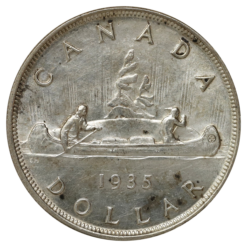1935 Canada Dollar AU-UNC (AU55) Scratched, marks, or impaired