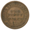 NS-20A1 1813 Nova Scotia Trade & Navigation One Penny Token Very Good (VG8)