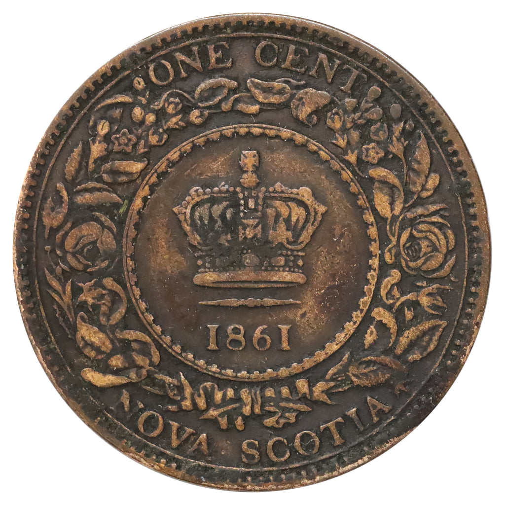 1861 Small Bud Nova Scotia 1-cent Fine (F12) Scratched, marks, or impaired