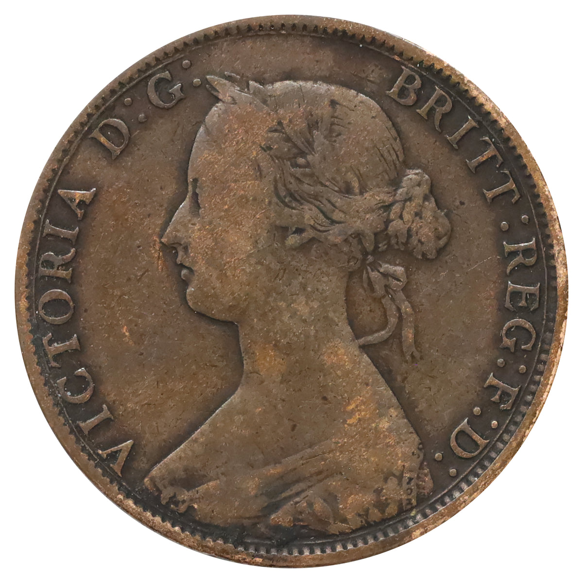 1861 Small Bud Nova Scotia 1-cent Fine (F12) Scratched, marks, or impaired