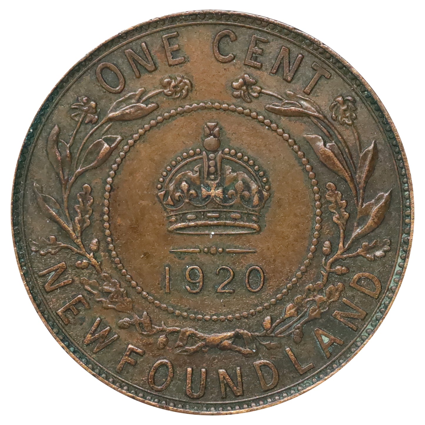 1920C Newfoundland 1-cent EF-AU (EF45) Scratched, marks, or impaired