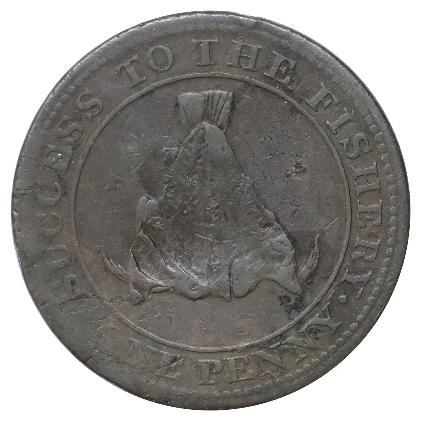 LC-1 1815 Lower Canada Magdalen Island Penny Token Very Fine (VF20) Impaired