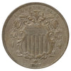 1867 No Rays USA Nickel EF-AU (EF45) Scratched, marks, or impaired