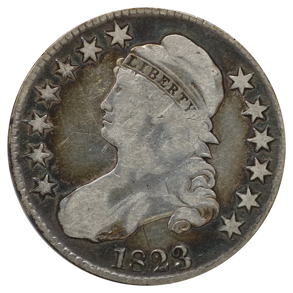 1823 USA Half Dollar Fine (F12) Scratched, marks, or impaired