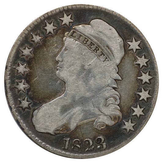 1823 USA Half Dollar Fine (F12) Scratched, marks, or impaired