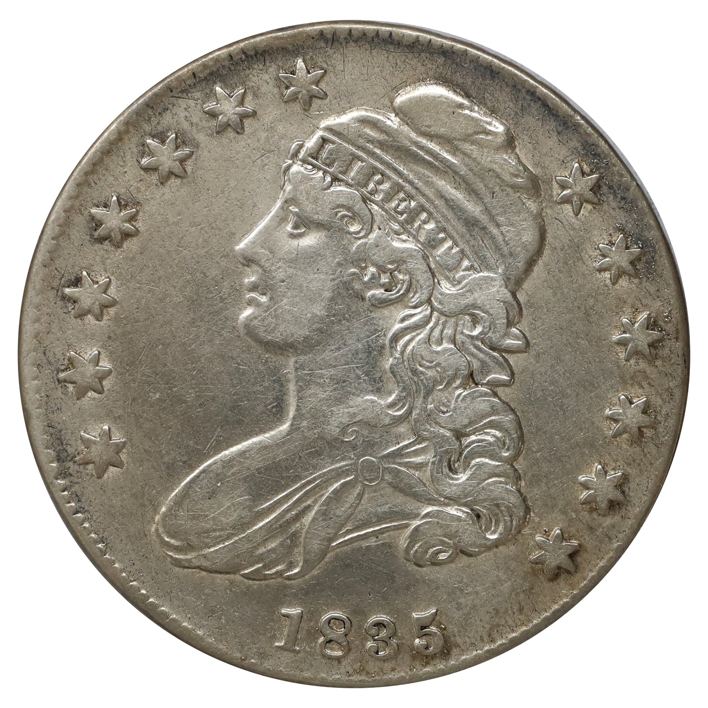 1835 USA Half Dollar EF-AU (EF45) Scratched, marks, or impaired