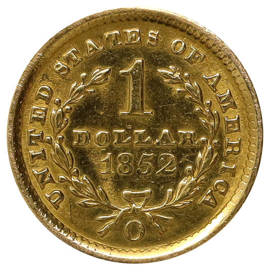 1852 O USA Gold Dollar EF-AU (EF45) Cleaned