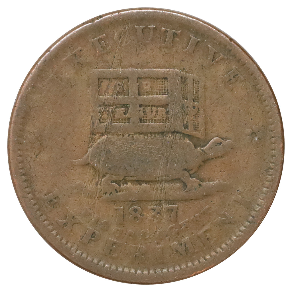 1837 USA Executive Experiment Hard Times Copper Token