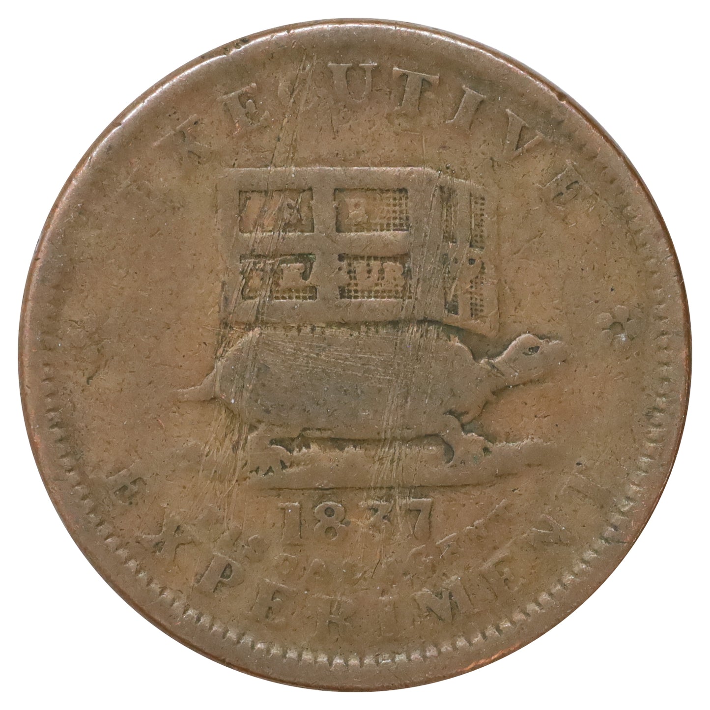 1837 USA Executive Experiment Hard Times Copper Token
