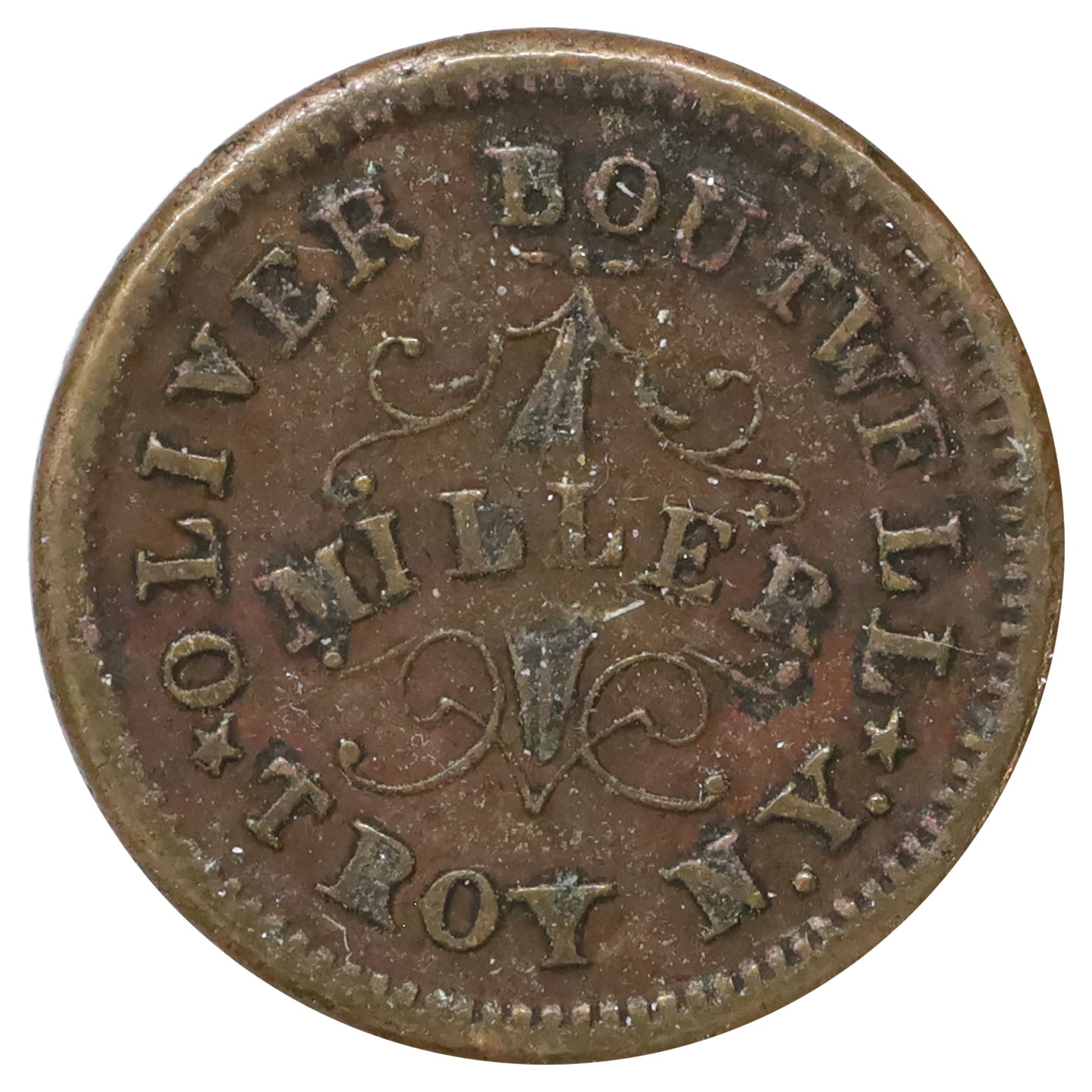 1863 USA Oliver Boutwell Miller, Troy, NY, Civil War Token