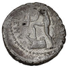 Ancient Roman Republic 47 BC Julius Caesar Rev. Trinacrus Silver Denarius VF-EF (VF30)