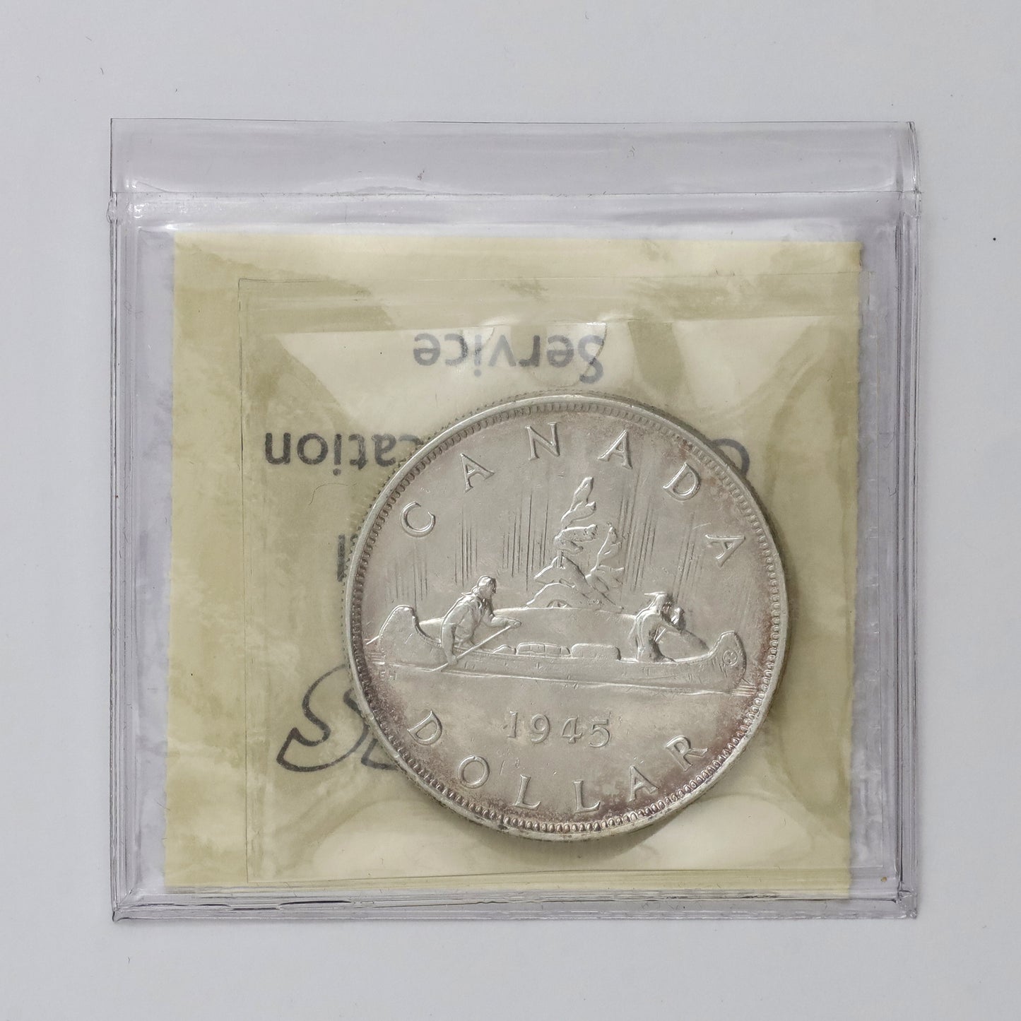 1945 Canada Dollar ICCS Certified AU55 (Scratched, marks, or impaired)