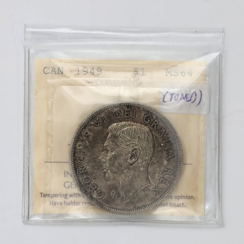 1949 Canada Dollar ICCS Certified MS64 (Toned)