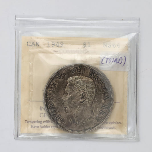 1949 Canada Dollar ICCS Certified MS64 (Toned)
