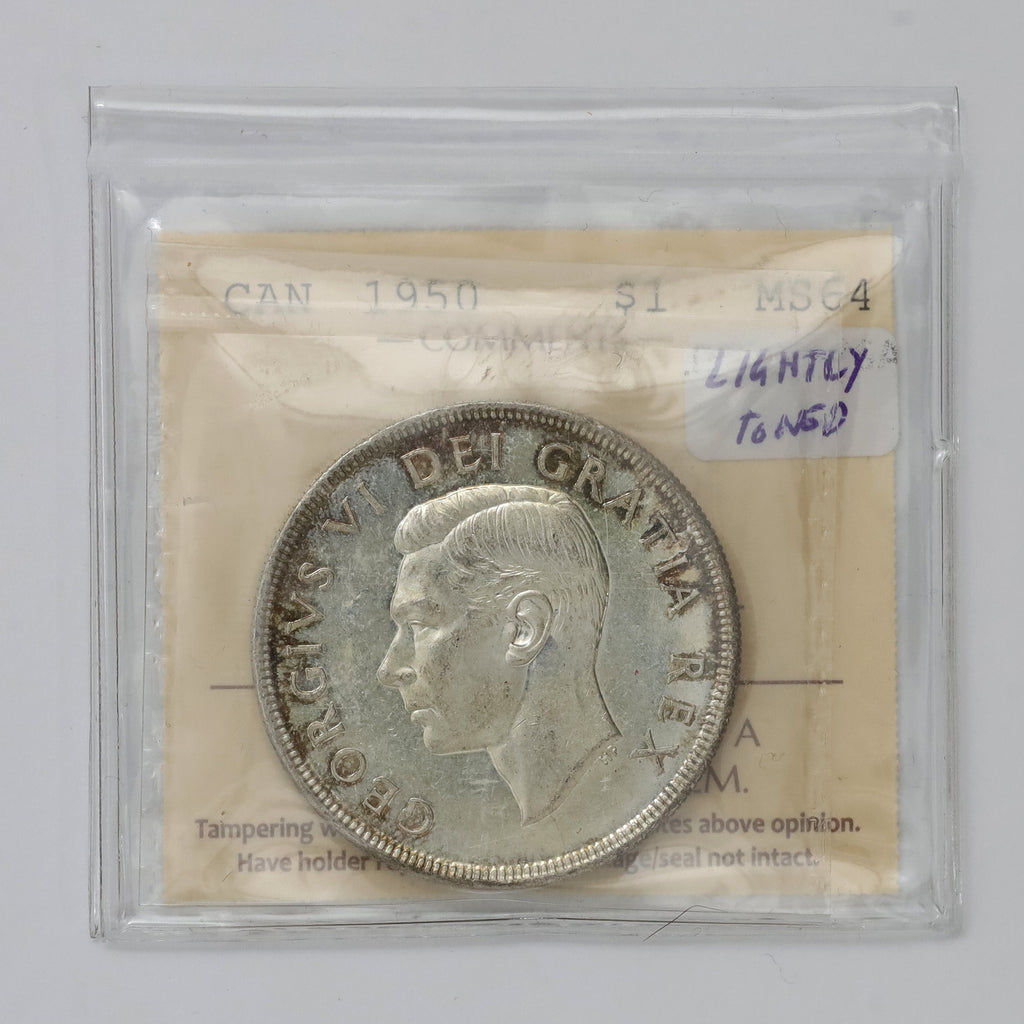 1950 Canada Dollar ICCS Certified MS64 (Lightly Toned)
