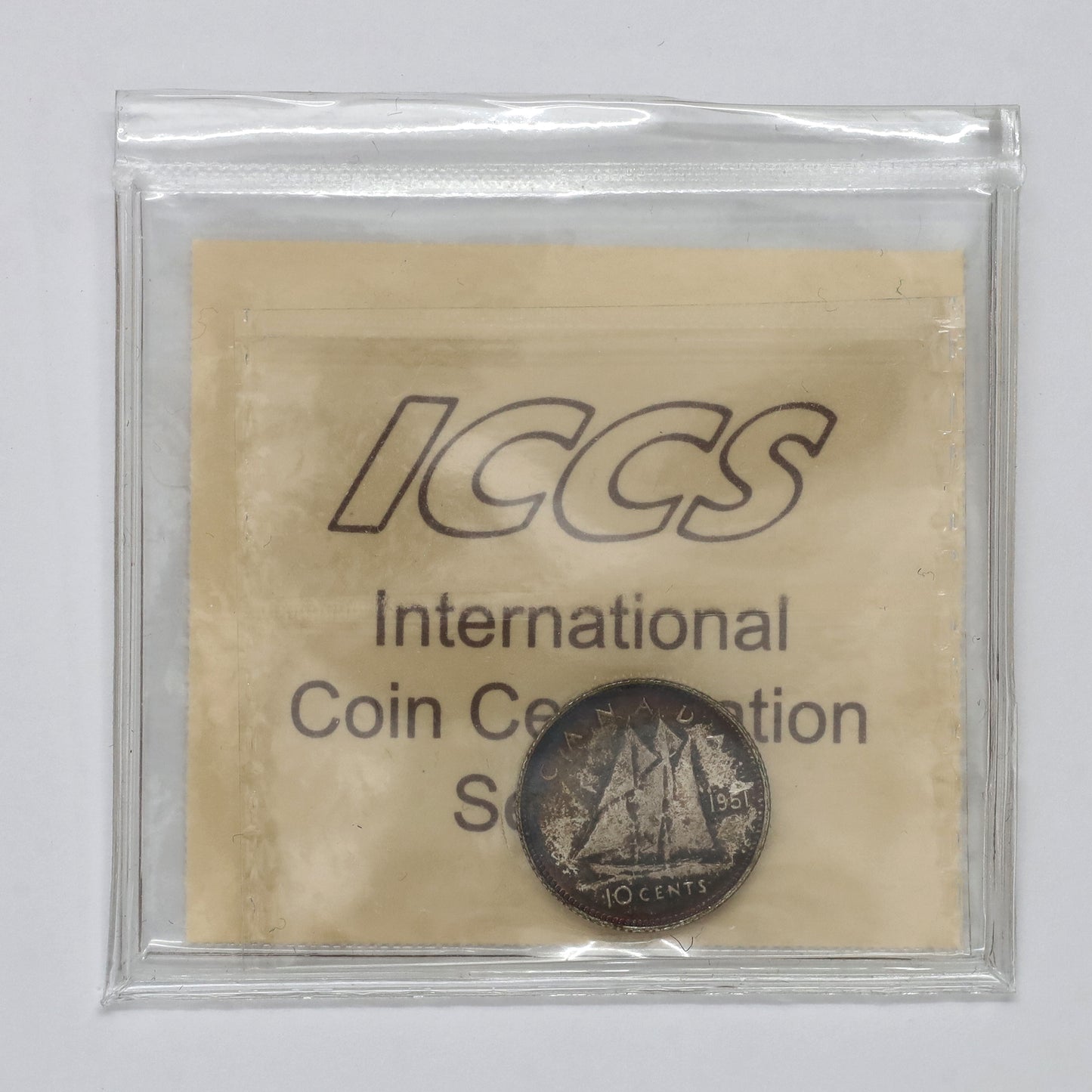 1951 Canada 10-cents ICCS Certified MS65 (Toned)