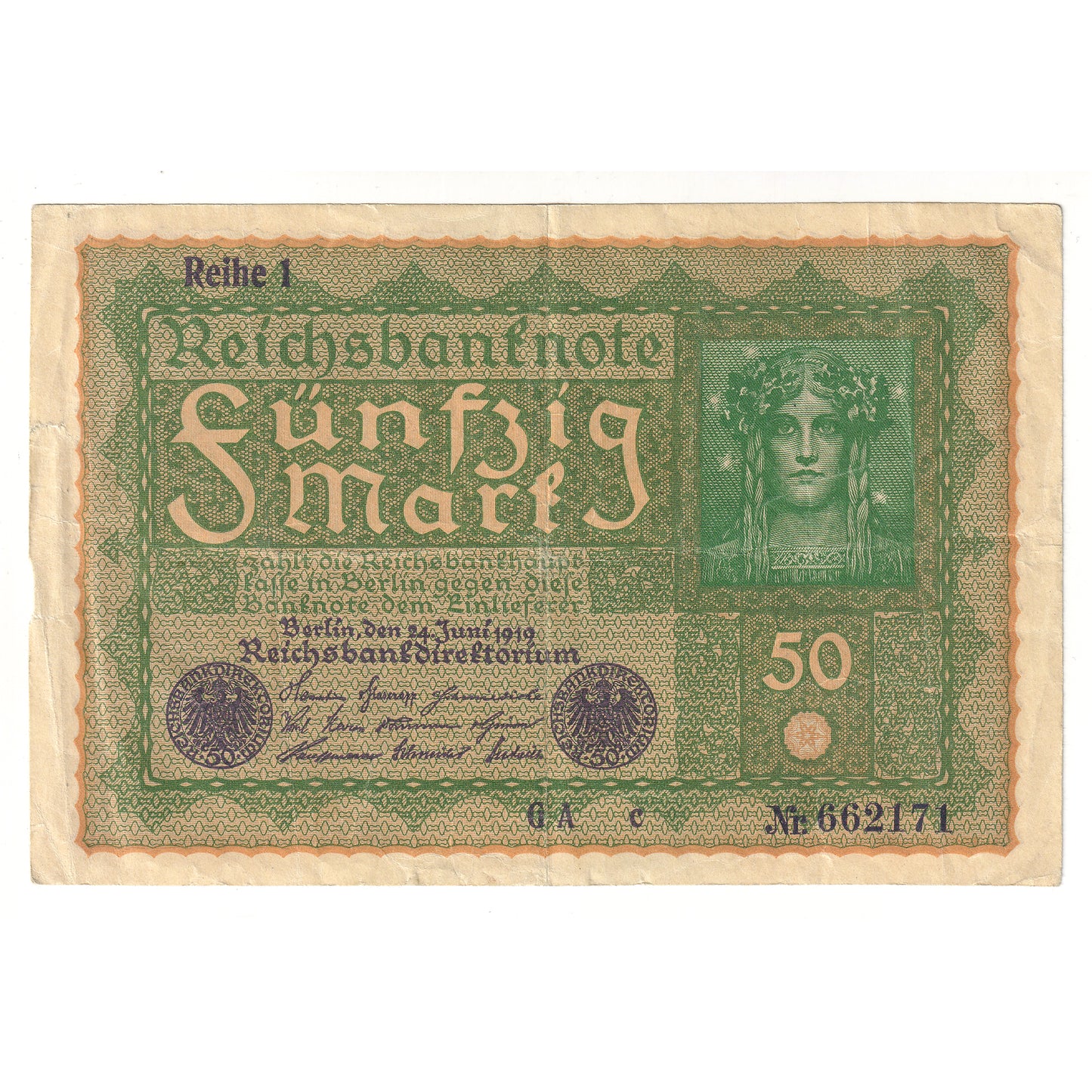 Germany 1919 50 Mark Note, Pick #66