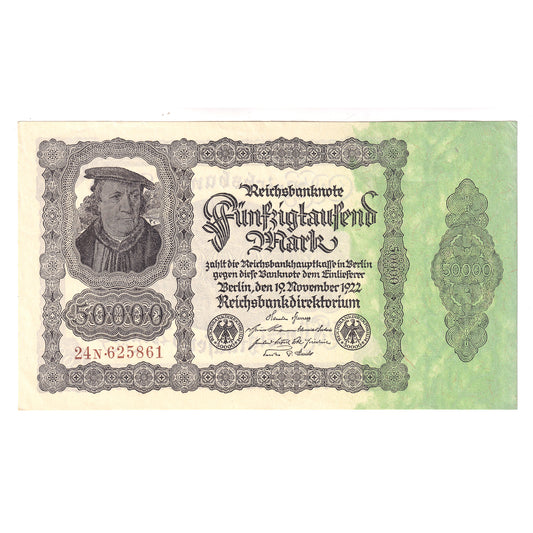 Germany 1922 50,000 Mark Note, Pick #79