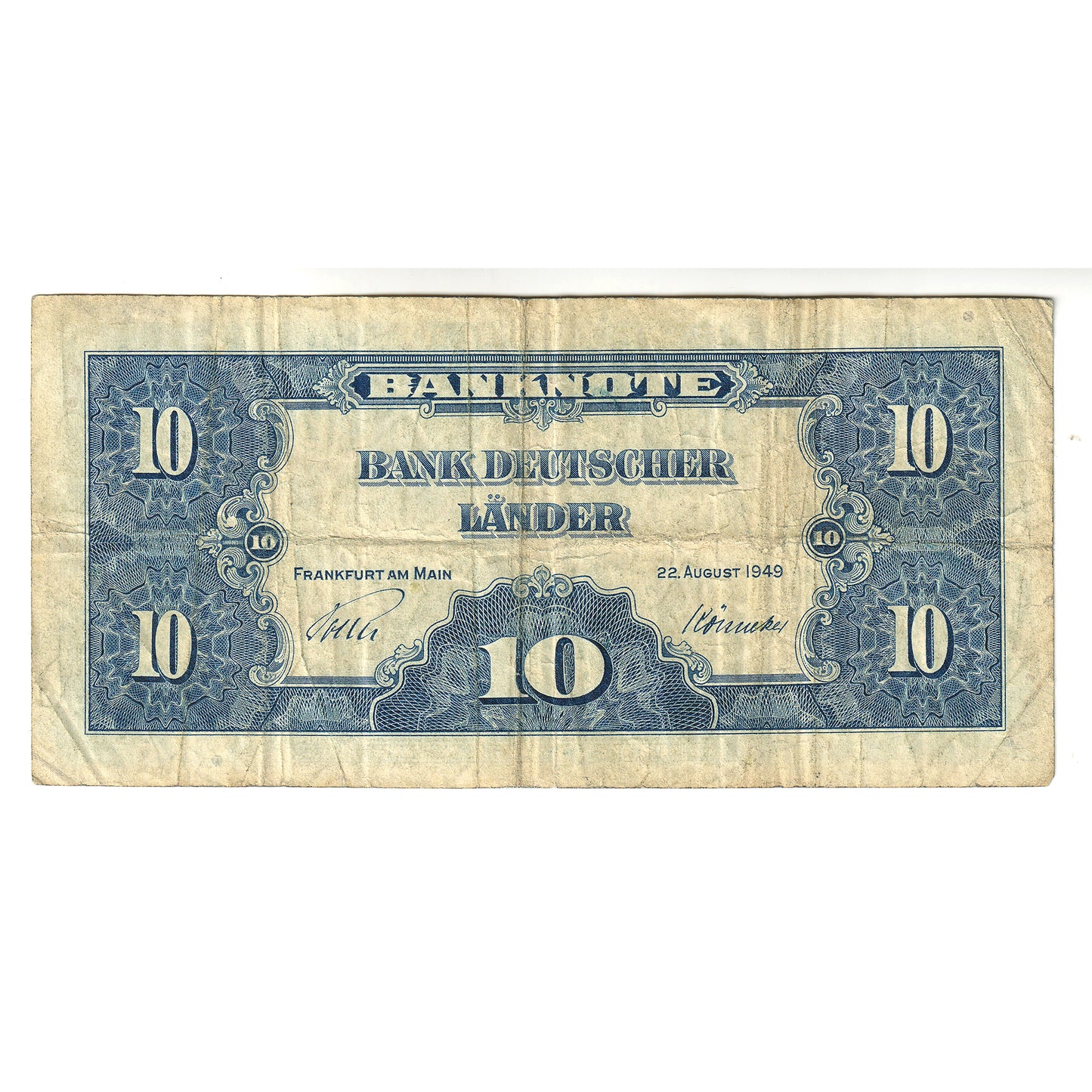 Germany 1949 10 Deutsche Mark Note, Pick #16a, Very Fine (VF20)