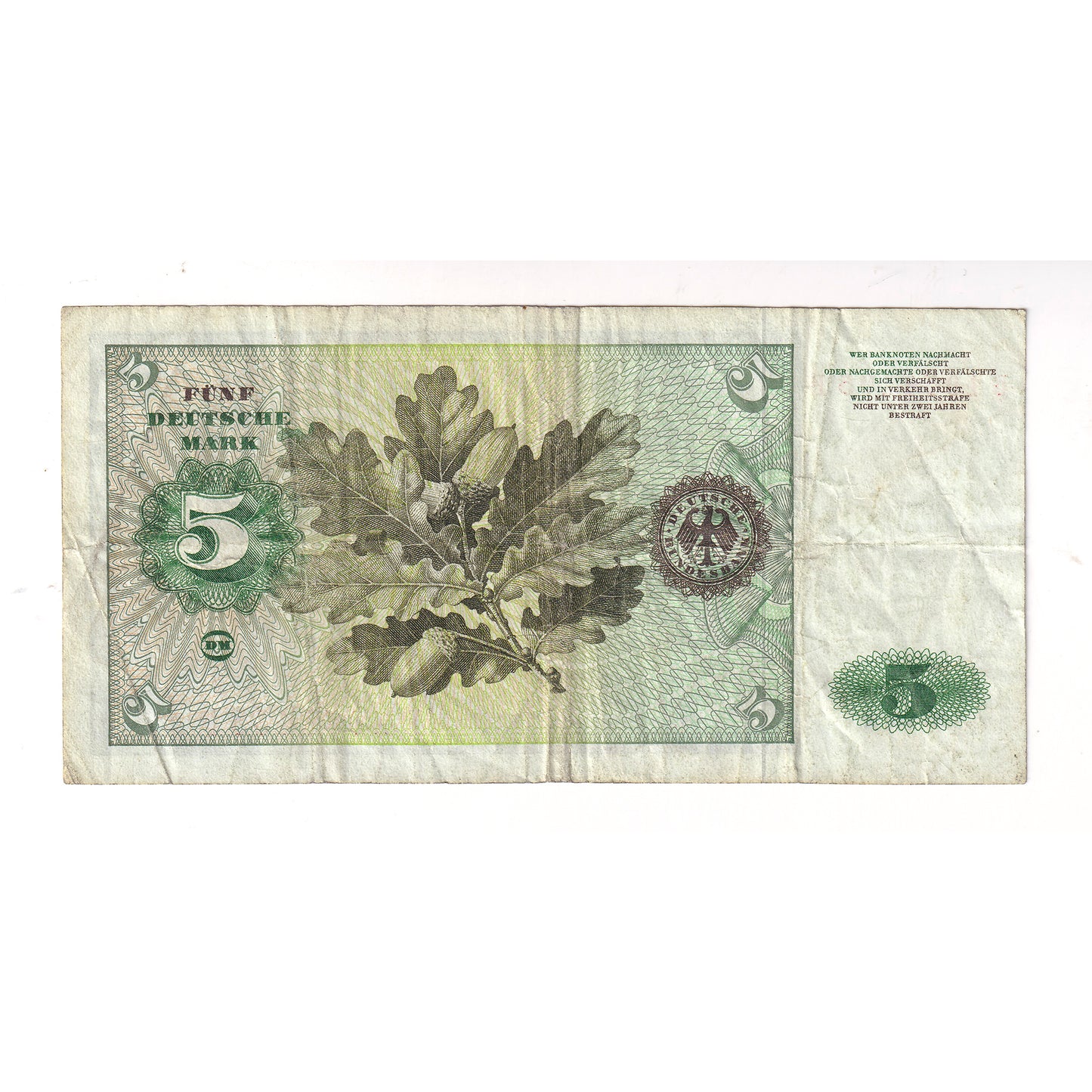 Germany 1970 5 Deutsche Mark Note, Pick #30a, Very Fine (VF20)