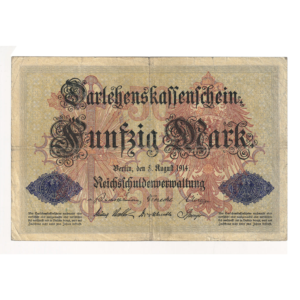 Germany 1914 50 Mark Note, Pick #49