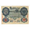 Germany 1914 20 Mark Watermark Note, 7 Digits P8684712, Pick #46 Extra Fine (EF40)