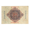 Germany 1914 20 Mark Watermark Note, 7 Digits P8684712, Pick #46 Extra Fine (EF40)
