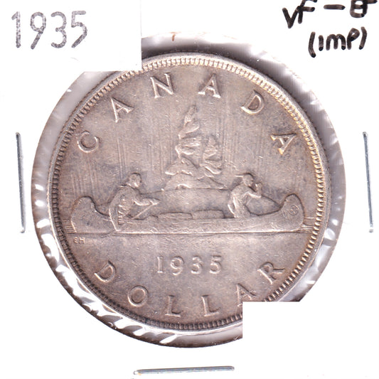 1935 Canada Dollar VF-EF (VF30) Scratched, toned, or impaired