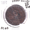 PC-6D 1857 Province of Canada, Bank of Upper Canada Penny Token VF-EF (VF30) Scratched, Cleaned or Impaired