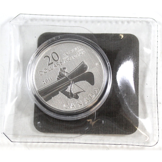 2011 Canada $20 for $20 Canoe Fine Silver (No Tax) Capsule only; see text