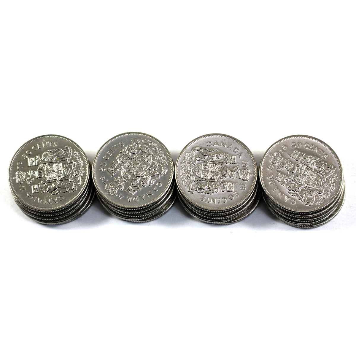 1978 Square Beads Canada 50-cent Roll of 20Pcs, Uncirculated or Better