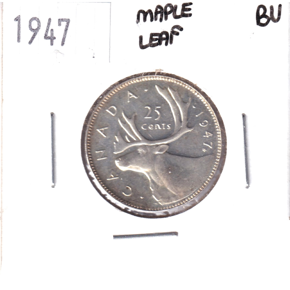 1947 Maple Leaf Canada 25-cents Brilliant Uncirculated (MS63)