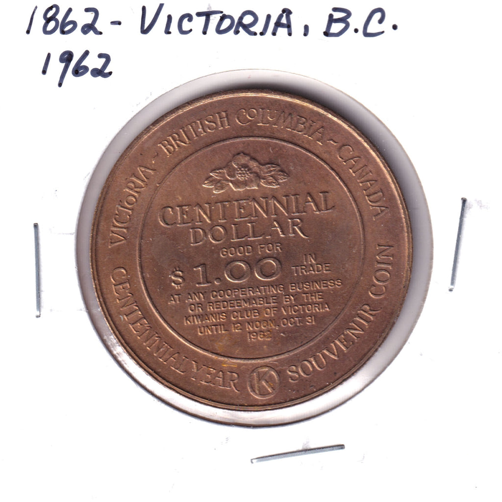 1862-1962 Victoria, British Columbia, Centennial Dollar Trade Token