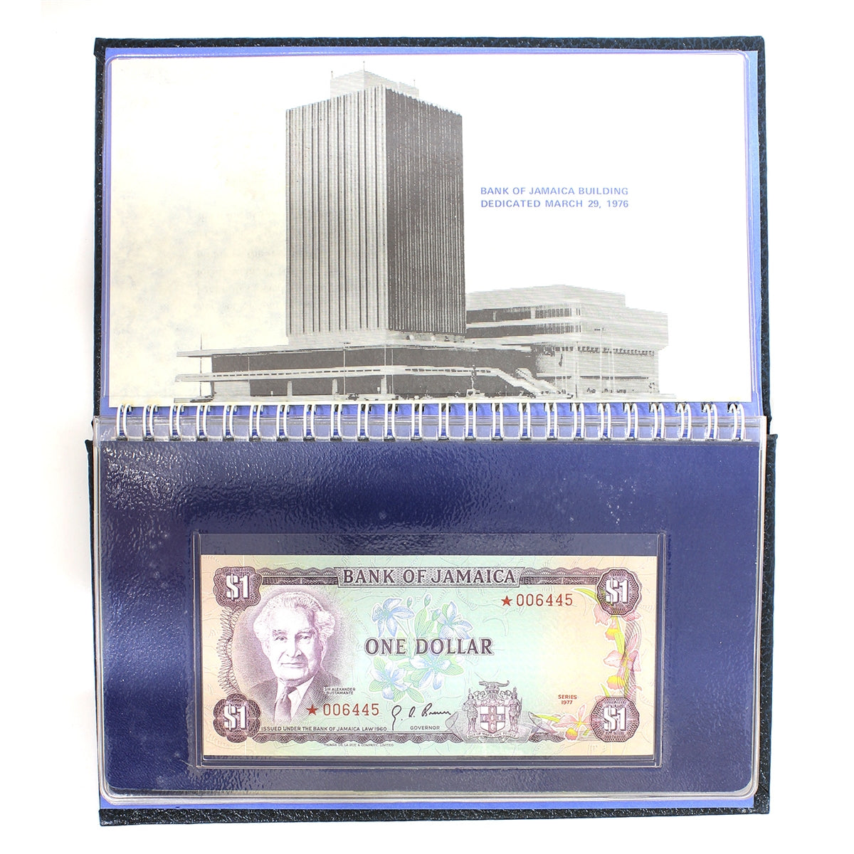 Jamaica 1977 Set of 4x Special Collector's Banknotes in Folder (Wear on sleeve)