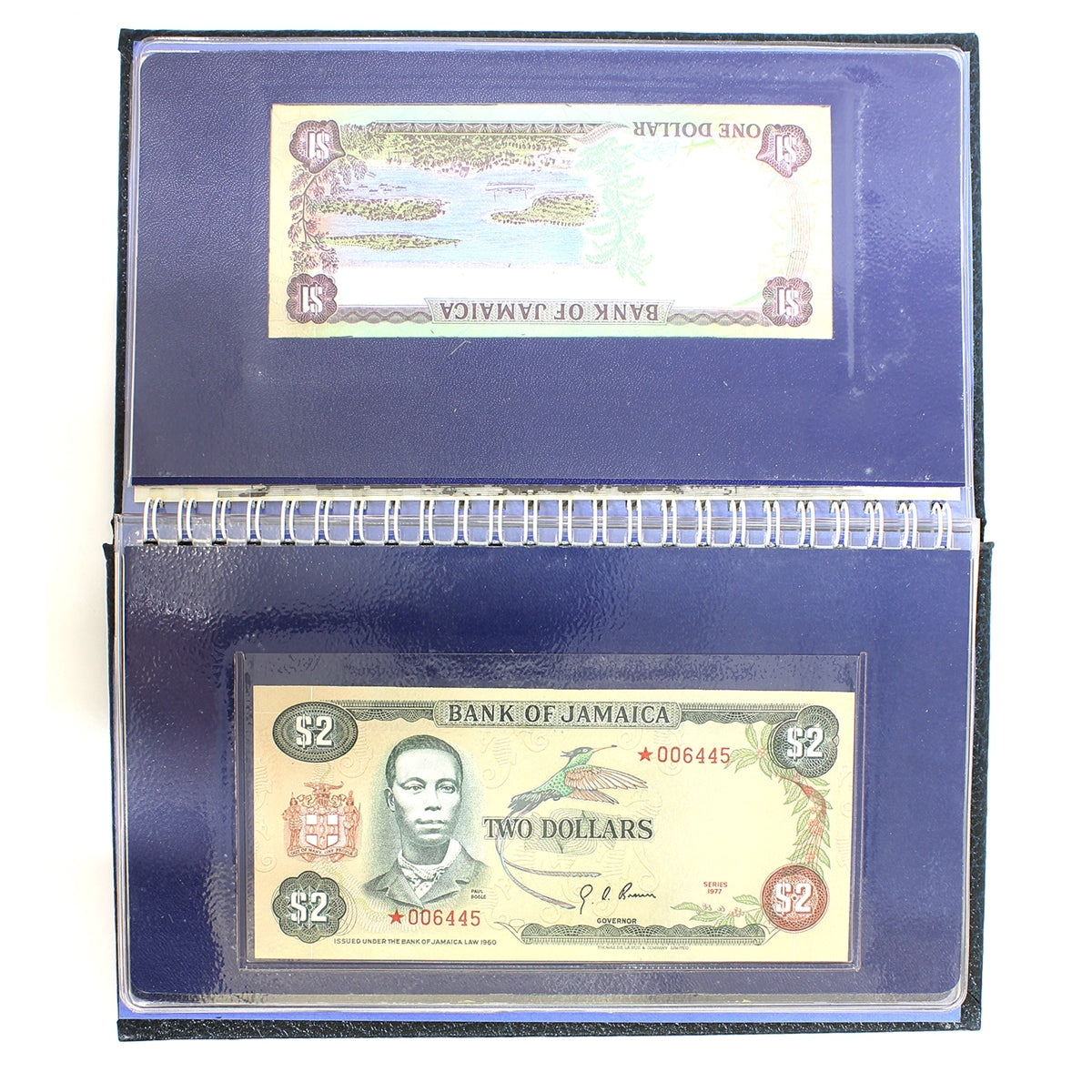 Jamaica 1977 Set of 4x Special Collector's Banknotes in Folder (Wear on sleeve)