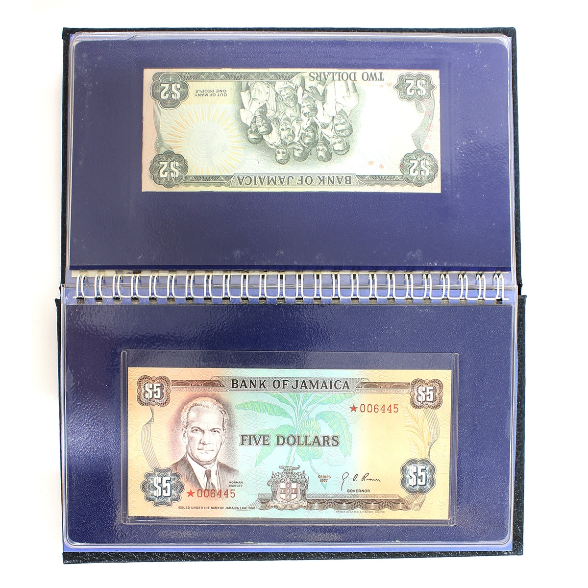 Jamaica 1977 Set of 4x Special Collector's Banknotes in Folder (Wear on sleeve)