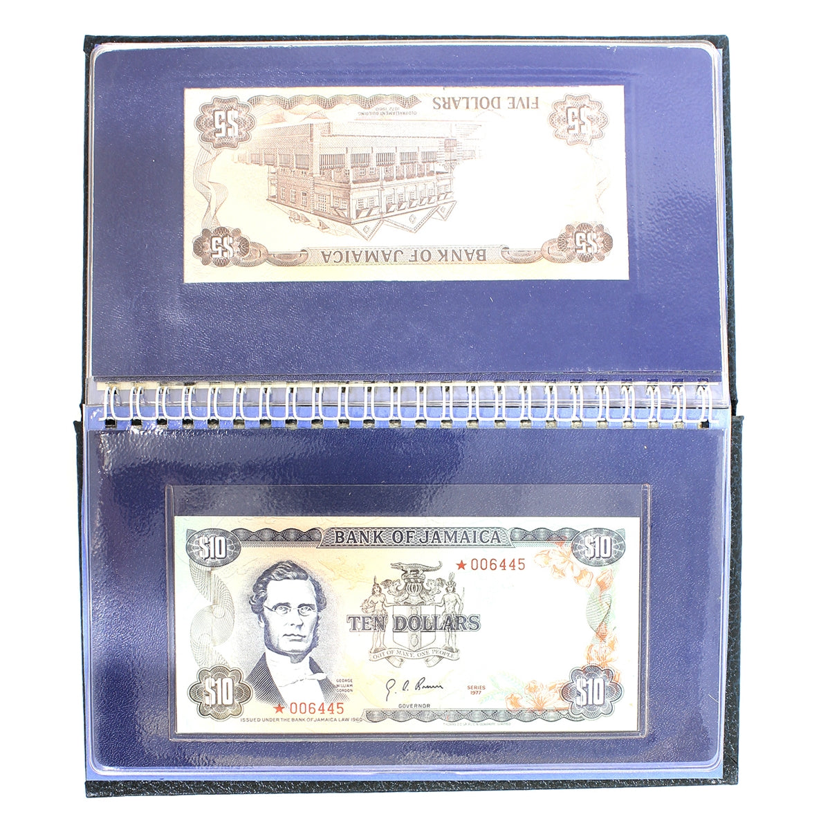Jamaica 1977 Set of 4x Special Collector's Banknotes in Folder (Wear on sleeve)