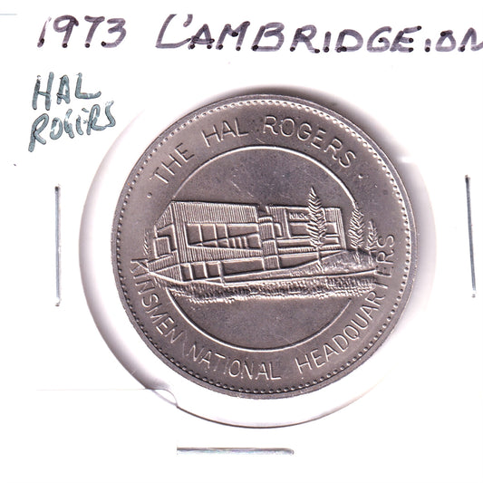 1973 Cambridge, ON, Medalet: The Hal Rogers Kinsmen National Headquarters (Nickel)