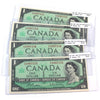 4x Sequential BC-45b 1967 Canada $1 Notes Beattie-Rasminsky, 4Pcs