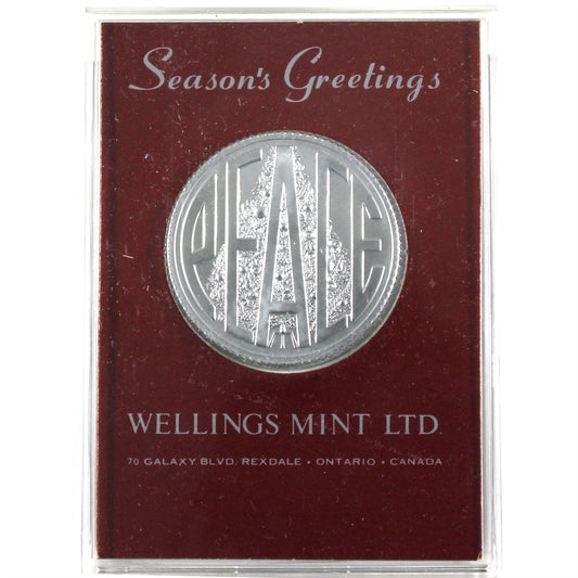1970 Wellings Mint Season's Greetings Medallion in Case with Stand: PEACE