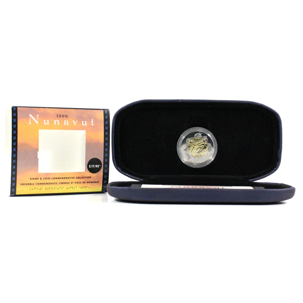 1999 Canada $2 Millennium Nunavut Coin & Stamp Set (Light Wear)