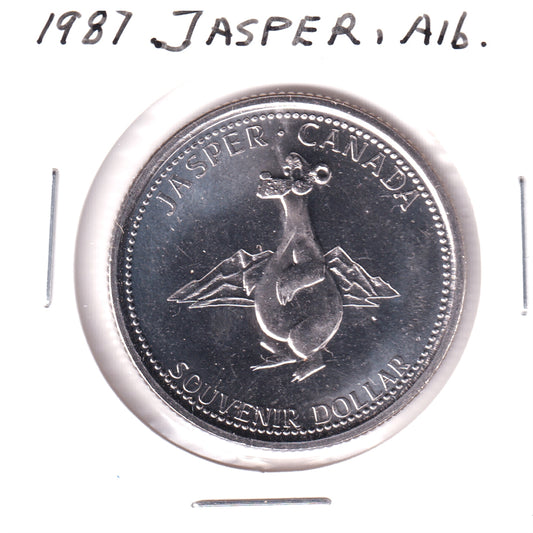 1987 Jasper, AB, Souvenir Dollar: Black Bear